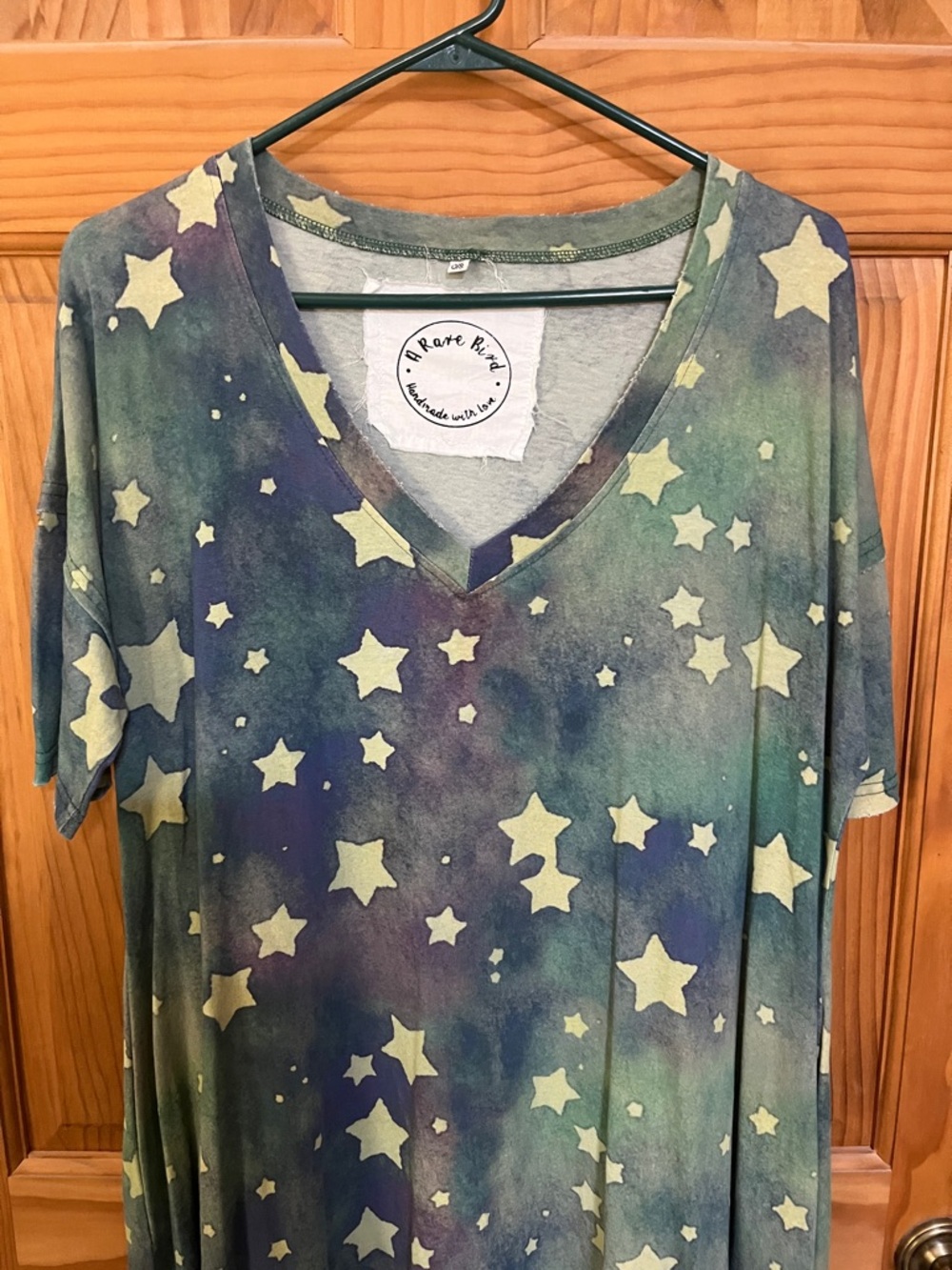 A Rare Bird - Celestial Star-Print Maxi Dress in Teal & Lavender